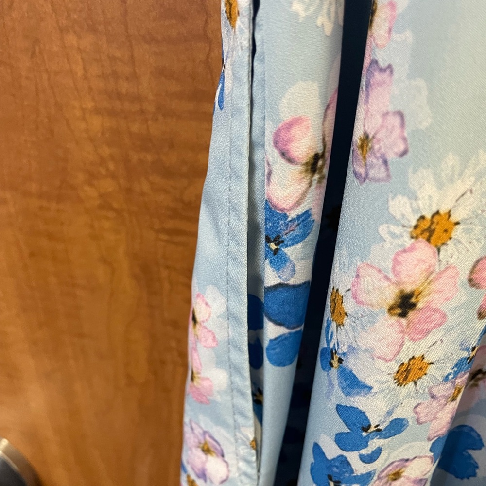 eShakti Light Blue Floral Dress w/pockets - Picture 6 of 6